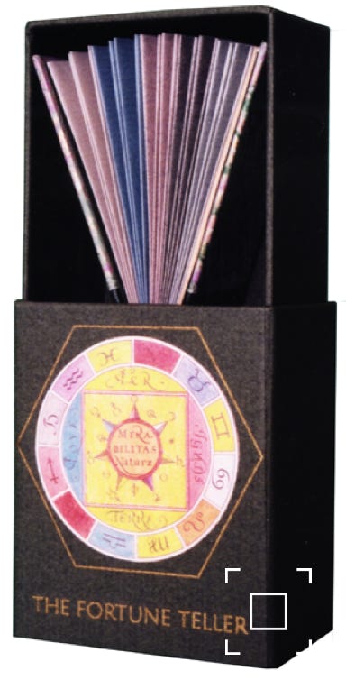 View ofThe Fortune Teller in the box.